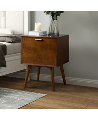 Hulala Home Mid-century ModernIsabel 2-Drawer Nightstand with Built-in Outlets