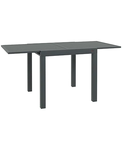 Outsunny Extendable Patio Dining Table for 4-6, Outdoor Dining Table,