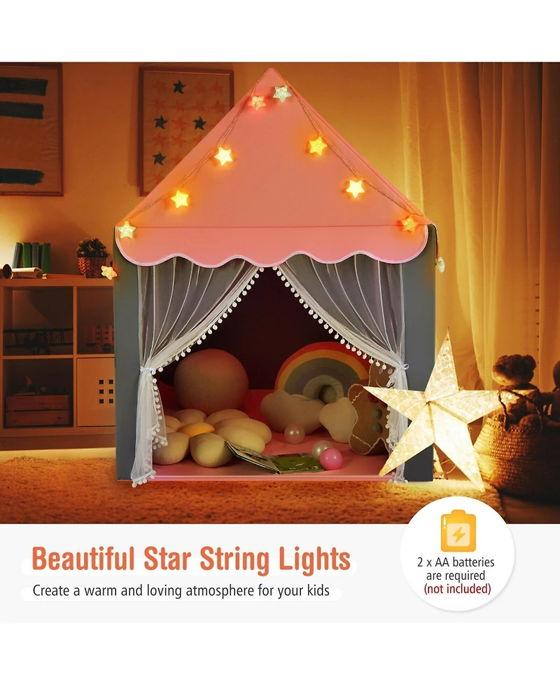 Skonyon Kids Playhouse Tent with Star Lights and Mat