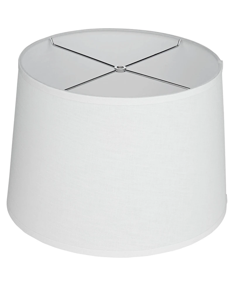 Springcrest Collection Hardback Tapered Drum Lamp Shade White Medium 14" Top x 16" Bottom x 11" High Spider with Replacement Harp and F