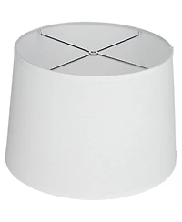 Springcrest Collection Hardback Tapered Drum Lamp Shade White Medium 14" Top x 16" Bottom x 11" High Spider with Replacement Harp and F