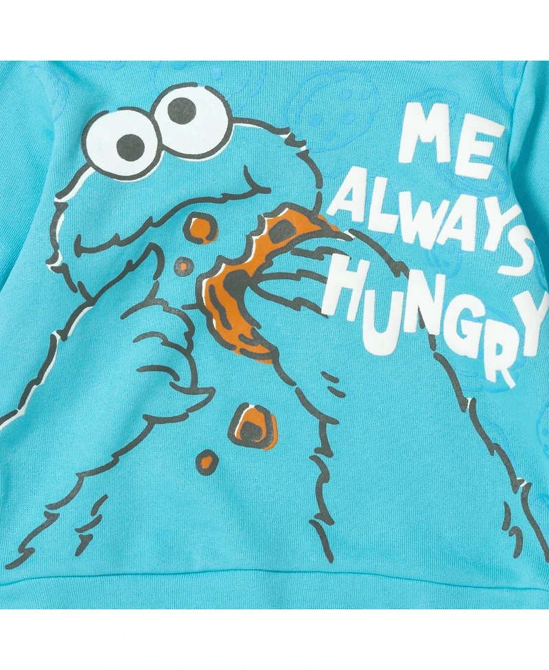 Sesame Street Elmo Cookie Monster Boy's Fleece Pullover Hoodie and Pants Outfit Set Toddler