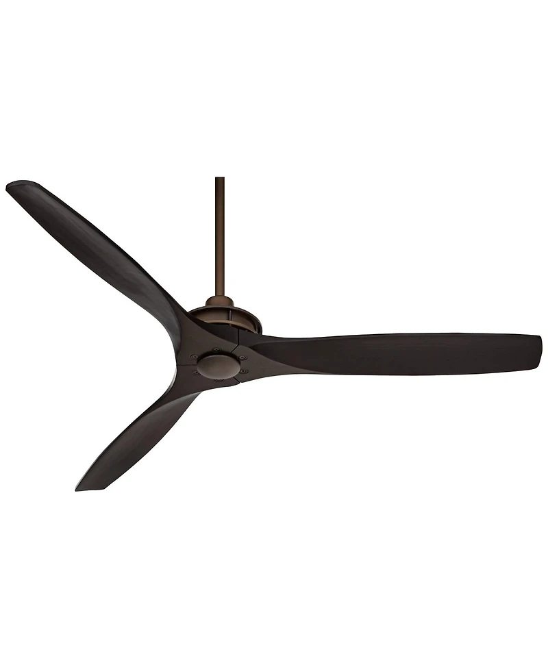 52" Windspun Rustic Farmhouse 3 Blade Indoor Ceiling Fan with Remote Control Oil Rubbed Bronze Matte Black Solid Wood for Living Kitchen House Bedroom
