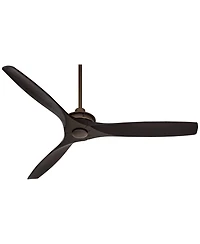 52" Windspun Rustic Farmhouse 3 Blade Indoor Ceiling Fan with Remote Control Oil Rubbed Bronze Matte Black Solid Wood for Living Kitchen House Bedroom