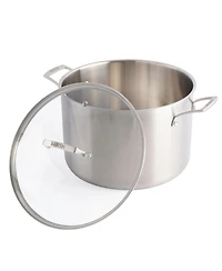 Babish Tri-Ply Stainless Steel Professional Grade Stock Pot w/Lid, 12-Quart