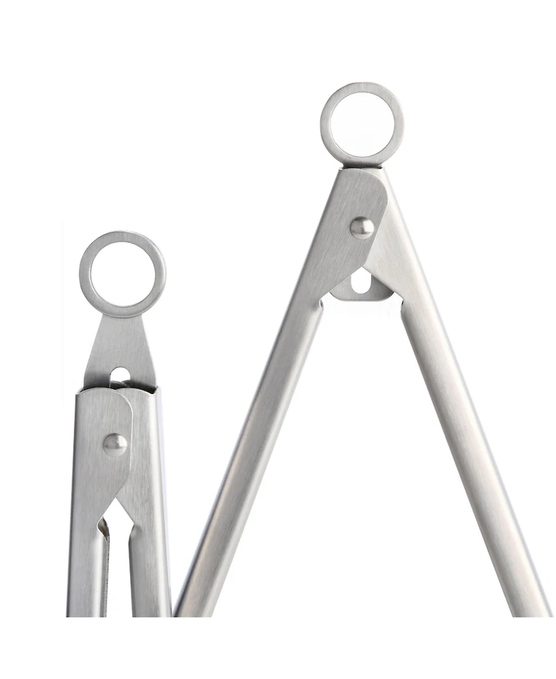 Babish 12" & 9" Locking Kitchen Tong Set, Stainless Steel