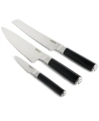 Babish German High-Carbon 1.4116 Steel Cutlery, 3-Piece (Chef Knife, Bread Knife, & Pairing Knife) w/Knife Roll