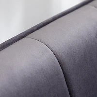 Simplie Fun Contemporary Silky Velvet Tufted Accent Chair with Ottoman, Gray