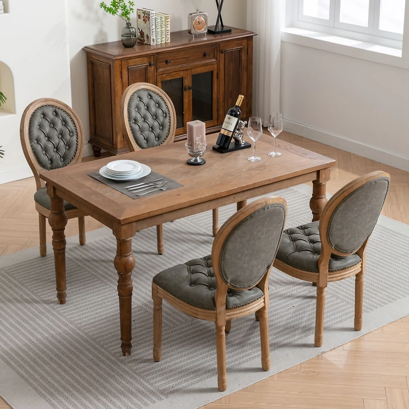 Streamdale Furniture Luxurious French Dining Chairs with Pull-Ups and Solid Wood Frame