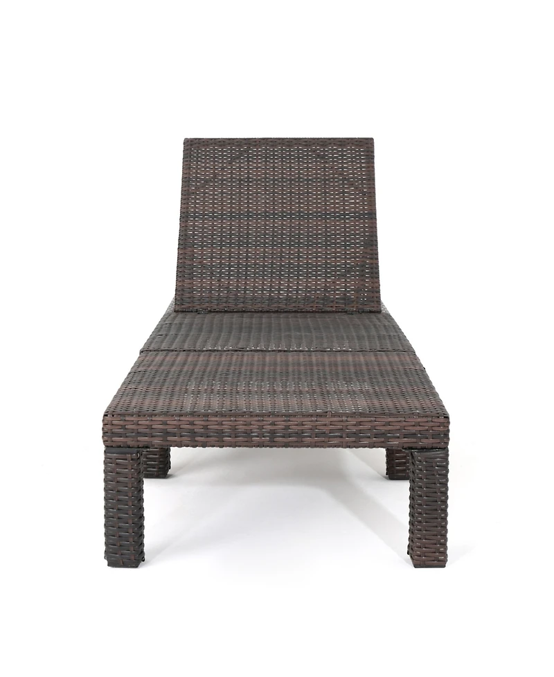 Streamdale Adjustable Wicker Chaise Lounge with Iron Frame for Outdoor Comfort
