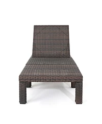 Streamdale Adjustable Wicker Chaise Lounge with Iron Frame for Outdoor Comfort