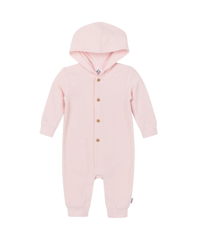 Gerber Baby Girls Hooded Long Sleeve Romper