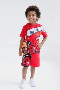 Disney Toddler Boys Hooded T-Shirt and French Terry Shorts Outfit Set to (2T - 10-12)