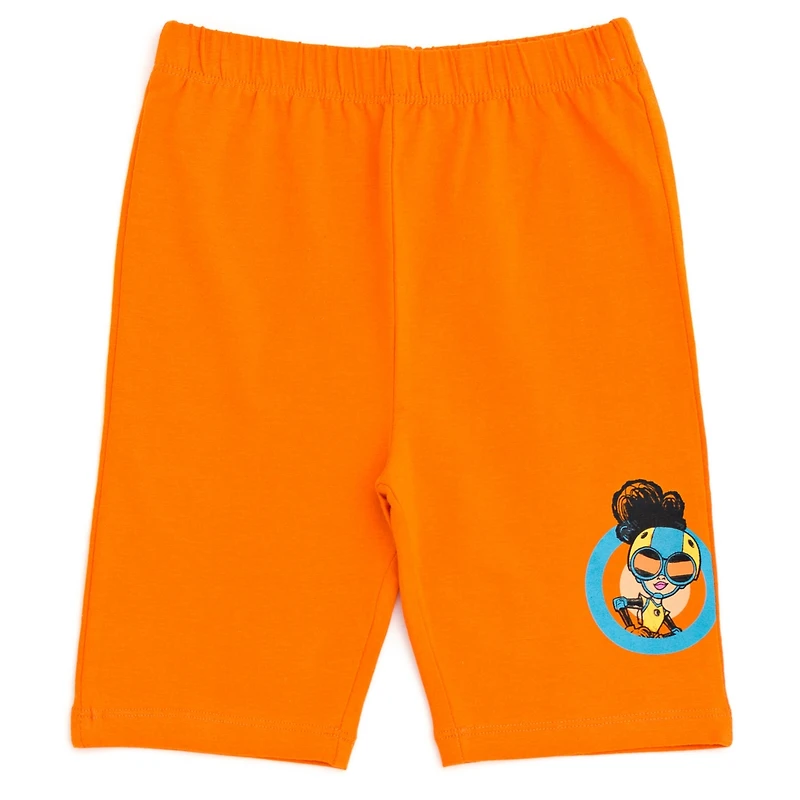 Moon Girl and Devil Dinosaur Little Girls Oversized Drop Shoulder T-Shirt Shorts Outfit Set