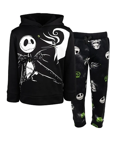 Nightmare Before Christmas Toddler Boys Jack Skellington Fleece Pullover Hoodie and Pants Outfit Set