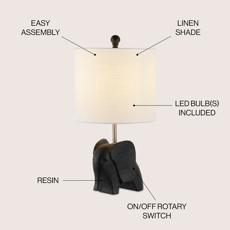 Jonathan Y Koda 17.5" Eclectic Southwestern Resin/Iron Elephant Led Kids' Table Lamp, Yellow