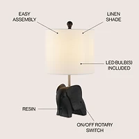 Jonathan Y Koda 17.5" Eclectic Southwestern Resin/Iron Elephant Led Kids' Table Lamp, Yellow