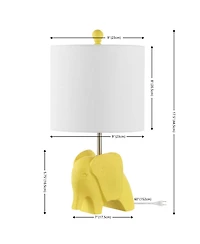 Jonathan Y Koda 17.5" Eclectic Southwestern Resin/Iron Elephant Led Kids' Table Lamp, Yellow