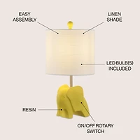 Jonathan Y Koda 17.5" Eclectic Southwestern Resin/Iron Elephant Led Kids' Table Lamp, Yellow