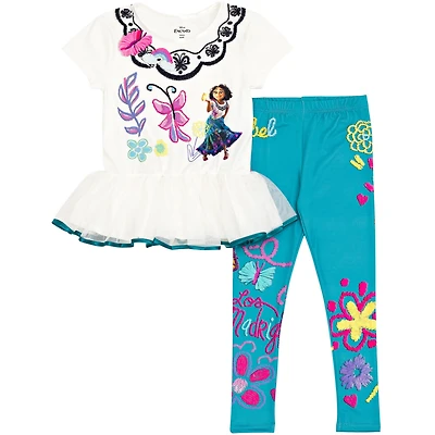 Encanto Girls Mirabel T-Shirt Dress and Leggings Outfit Set