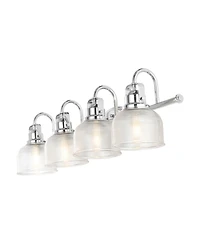 Jonathan Y Virginia 30" 4-Light Metal/Glass Led Vanity Light, Chrome