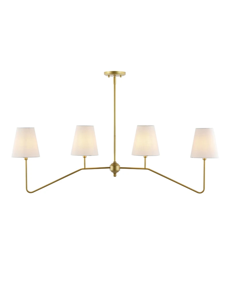 Jonathan Y Signe 47.5" 4-Light Classic Minimalist Iron Linear Led Pendant, Gold Painting