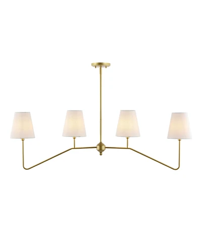 Jonathan Y Signe 47.5" 4-Light Classic Minimalist Iron Linear Led Pendant, Gold Painting