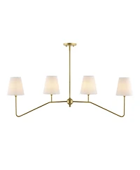 Jonathan Y Signe 47.5" 4-Light Classic Minimalist Iron Linear Led Pendant, Gold Painting