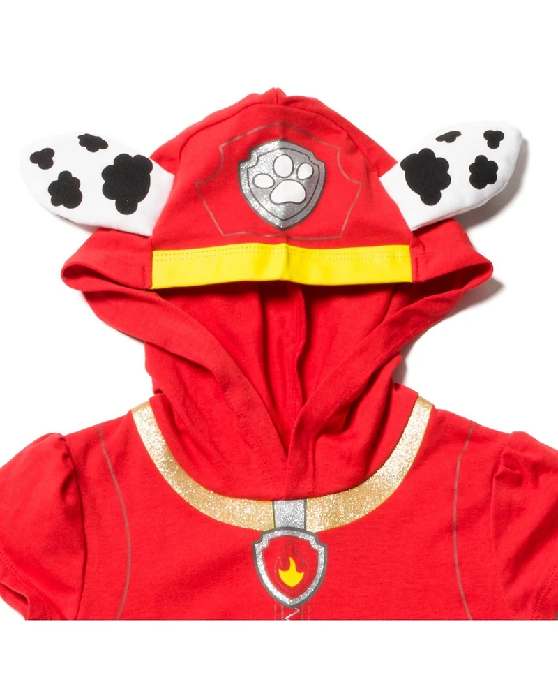 Paw Patrol Girls Hooded Cosplay T-Shirt Dress and Leggings Outfit Set to (2T - 7-8)