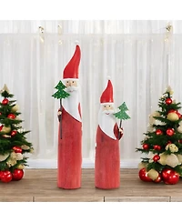 Set of 2 Santa Figurines – Perfect Holiday Decorations for Home and Garden