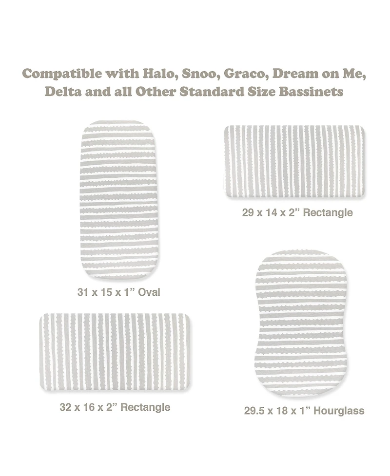 Bublo Baby Bassinet Sheet Set for Boy and Girl, 5 Pack, Universal Fitted Oval, Hourglass & Rectangle Mattress, Sheets.