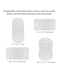 Bublo Baby Bassinet Sheet Set for Boy and Girl, 5 Pack, Universal Fitted Oval, Hourglass & Rectangle Mattress, Sheets.