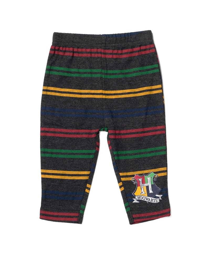 Harry Potter Baby Boys Gryffindor Hufflepuff Ravenclaw Bodysuit Pants and Hat 3 Piece Outfit Set Newborn to