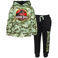 Jurassic World Toddler Boys Dinosaur Park T-Rex Fleece Pullover Hoodie and Pants Outfit Set to