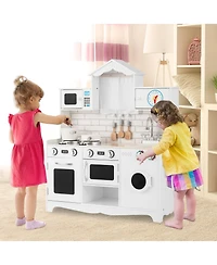 Skonyon Wooden Kids Kitchen with Washing Machine