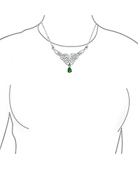 Bling Jewelry Green Good Luck Friendship Trinity Irish Love Knot Triquetra Infinity Statement Celtic Necklace Collar Pendant Couples Sterling Silver