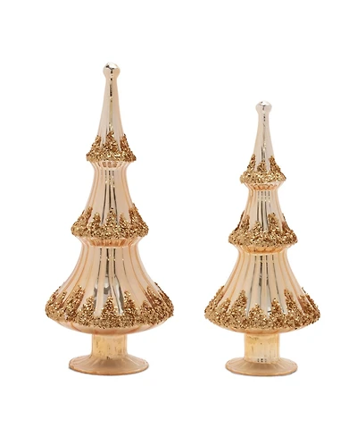 Slickblue Set of 2 Decorative Tree Sculptures for Rustic Home Decor