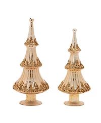 Slickblue Set of 2 Decorative Tree Sculptures for Rustic Home Decor