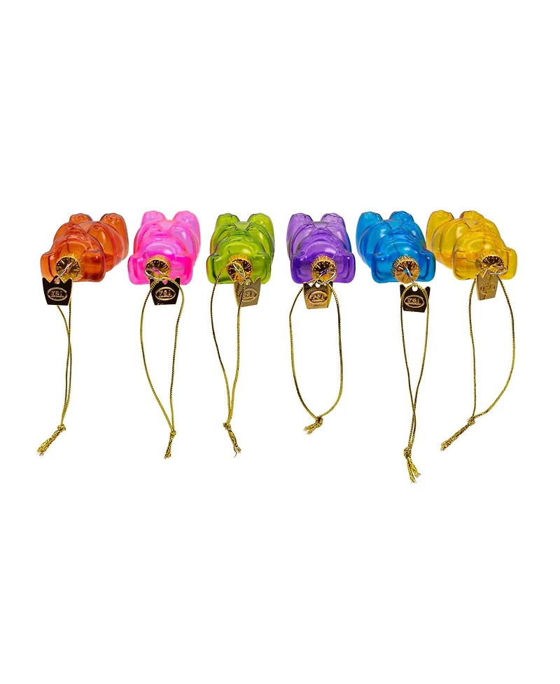 Kurt Adler Noble Gems Glass Gummy Bear Ornaments 6-Piece Set