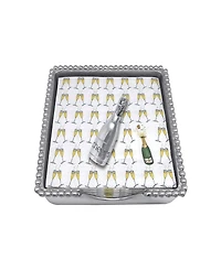 Mariposa Champagne Beaded Napkin Box Set