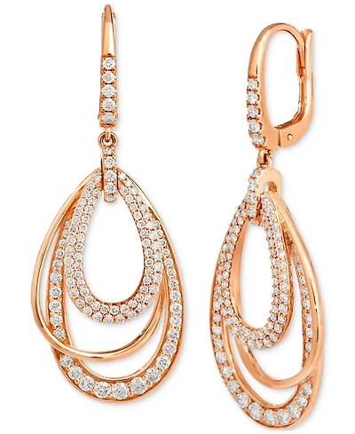 Le Vian Nude Diamond Multi Layered Teardrop Orbital Drop Earrings (1-1/2 ct. t.w.) 14k Rose Gold