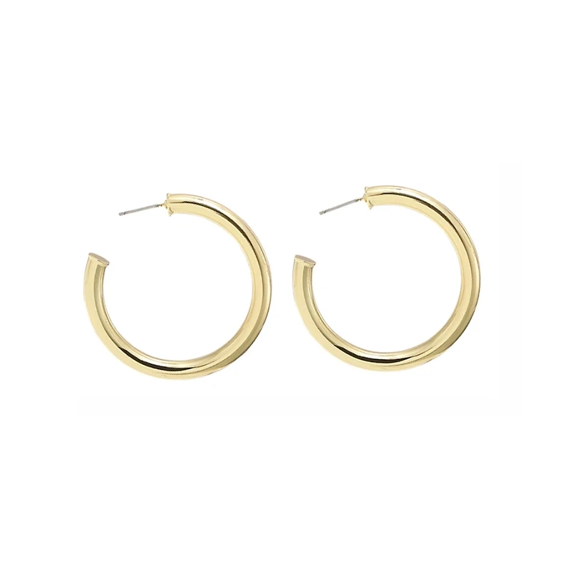 Hollywood Sensation Bold and Beautiful Gold-Plated Hoops