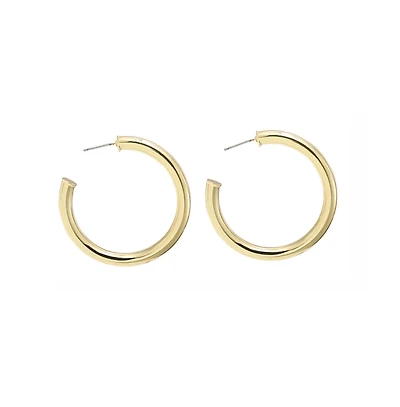 Hollywood Sensation Bold and Beautiful Gold-Plated Hoops