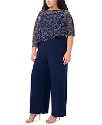 Msk Plus Embellished Overlay Wide-Leg Jumpsuit