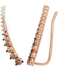 Le Vian Chocolate Ombre Diamond Ear Climbers (7/8 ct. t.w.) 14k Rose Gold