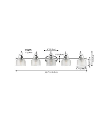 Jonathan Y Virginia 42.75" 5-Light Metal/Glass Led Vanity Light, Chrome