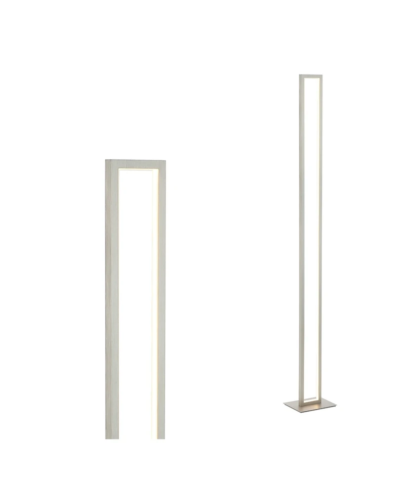 Jonathan Y Johan 59.5" Modern Minimalist Aluminum Integrated Tower Led Floor Lamp, Nickel