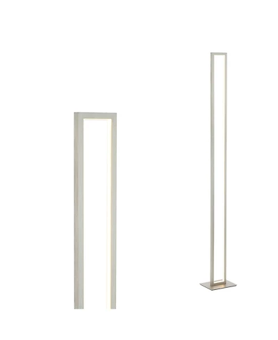 Jonathan Y Johan 59.5" Modern Minimalist Aluminum Integrated Tower Led Floor Lamp, Nickel