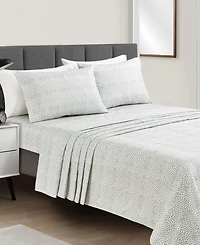 Sunham Microfiber Easy Care Printed -Pc. Sheet Set