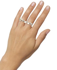 Emily in Paris Gold-Tone Cubic Zirconia Star Two Finger Ring